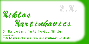 miklos martinkovics business card